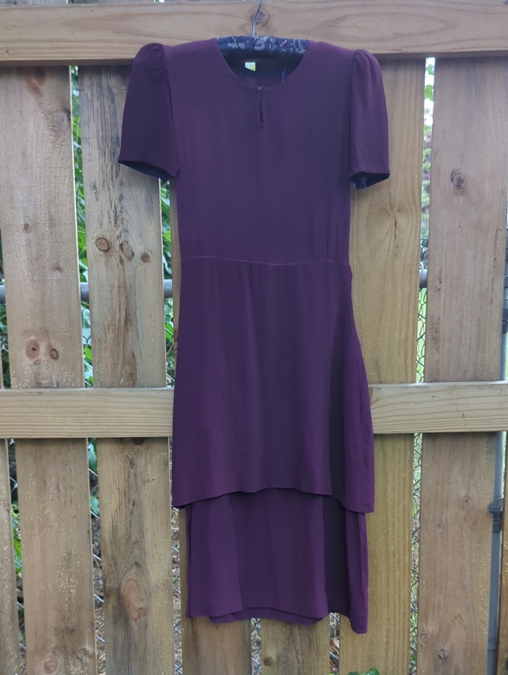 True Vintage 30's 40's Plum Crepe Dress Xs
